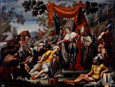 San Femando recibe el tributo de Mahomad de Baeza, de Lorenzo Quirós (Real Academia de Bellas Artes de San Fernando)