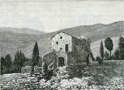 San Giovanni Rotondo antichissima casetta nel giardino del convento dei cappuccini xilografia di Barberis