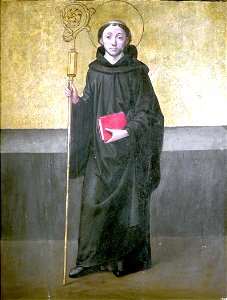 San Benito de Nursia, de Antonio de Comontes (Museo Lázaro Galdiano, Madrid). Free illustration for personal and commercial use.