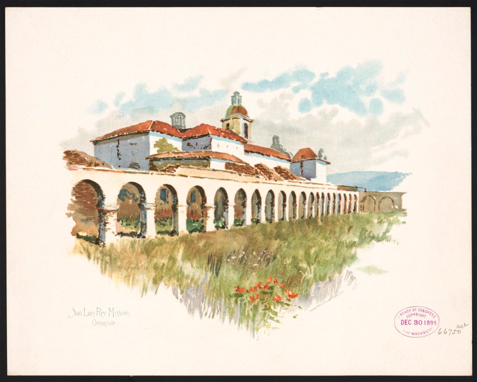 San Luis Rey Mission, No. 2, Oceanside - by Louis K. Harlow. LCCN2016652385