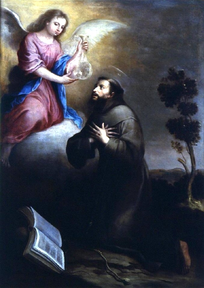 San Francisco con el ángel y la redoma, de Alonso Miguel de Tovar (Real Academia de Bellas Artes de San Fernando)