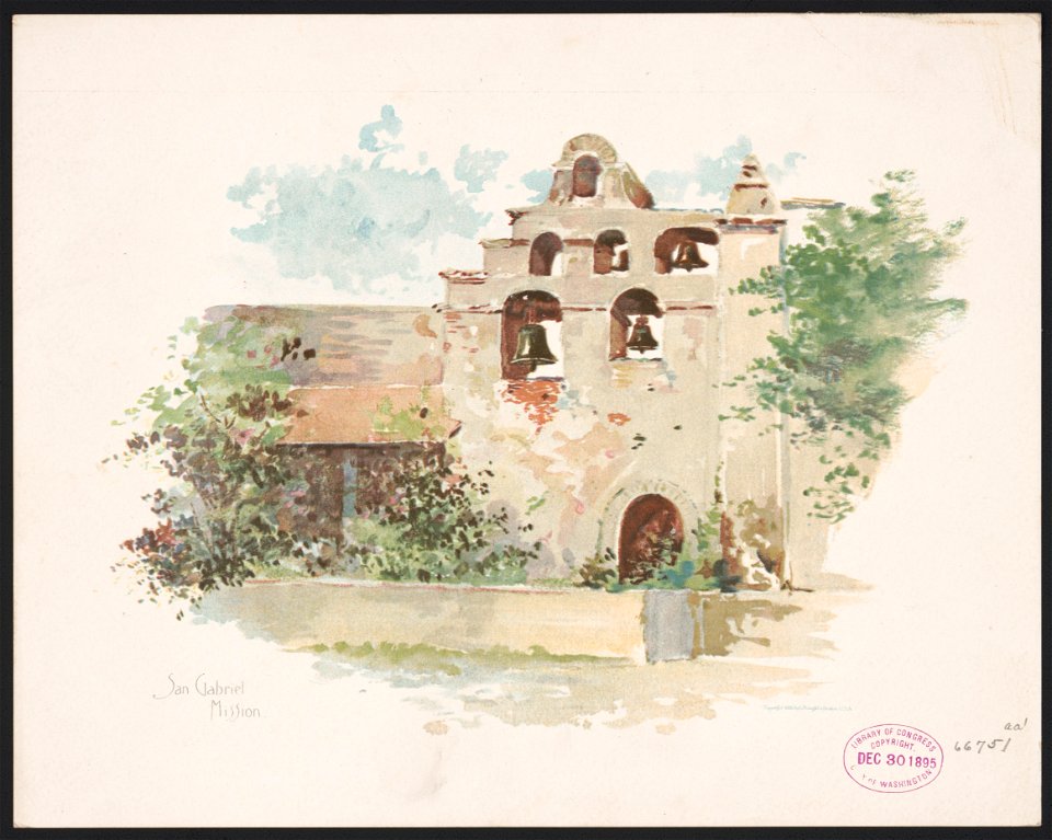 San Gabriel Mission, No. 2 - by Louis K. Harlow. LCCN2016652386