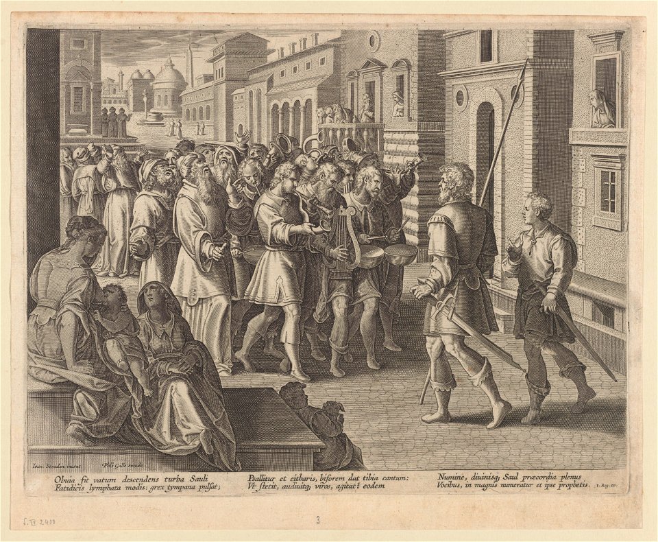 Saul among the Prophets ca.1589 print by Stradanus, S.IV 2400, Prints Department, Royal Library of Belgium