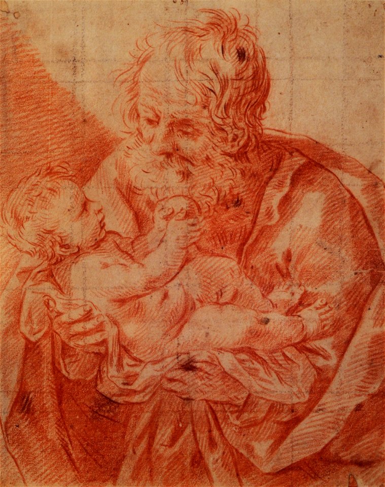San José con el niño Jesús en brazos - Guido Reni