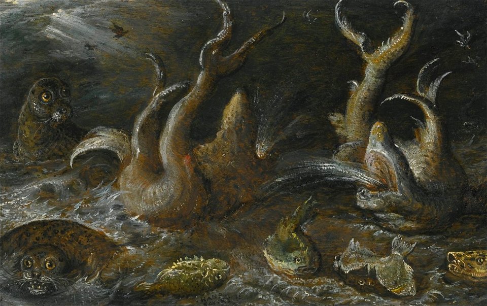 'Sea Monsters with Seals, a Skate and Other Fish' Hans Savery the Elder, 1626
