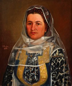 Sava Hentia - Portret de femeie in costum popular