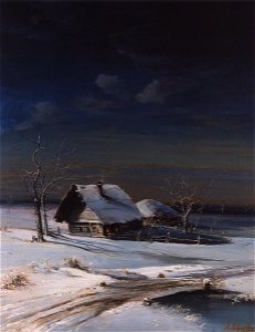 Savrasov winter landscape 1871. Free illustration for personal and commercial use.