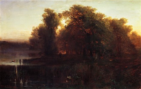 Savrasov evening landscape. Free illustration for personal and commercial use.