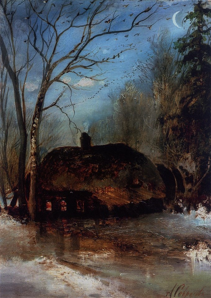 Savrasov spring landscape hut