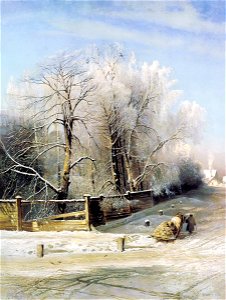 Savrasov winter landscape. Free illustration for personal and commercial use.