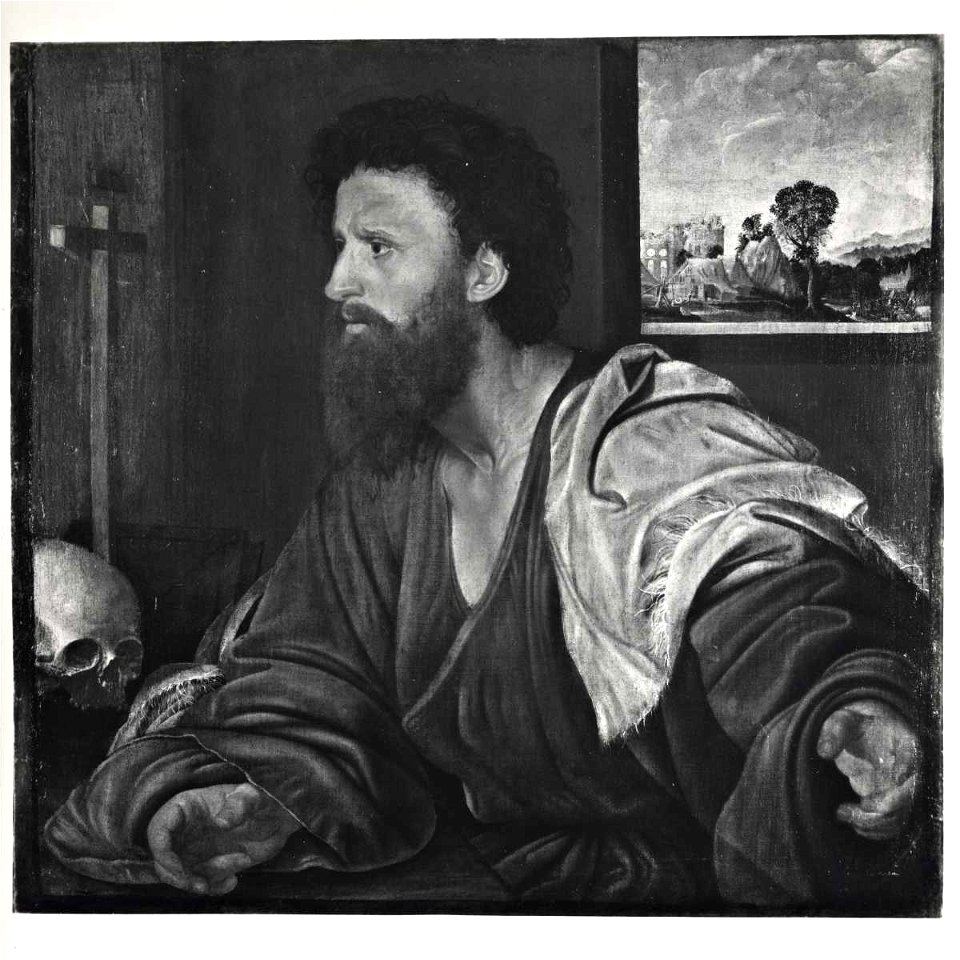 Savoldo - Ritratto di uomo in veste di san Girolamo, Mercato antiquario, Bergamo