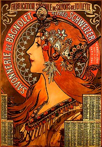 Savonnerie de bagnolet Alfons Mucha. Free illustration for personal and commercial use.