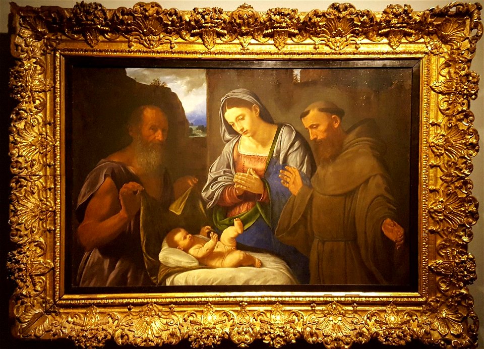 Savoldo - Adorazione del Bambino con san Girolamo e san Francesco, 1525-28