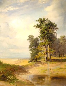 Savrasov summer landscape oaks. Free illustration for personal and commercial use.