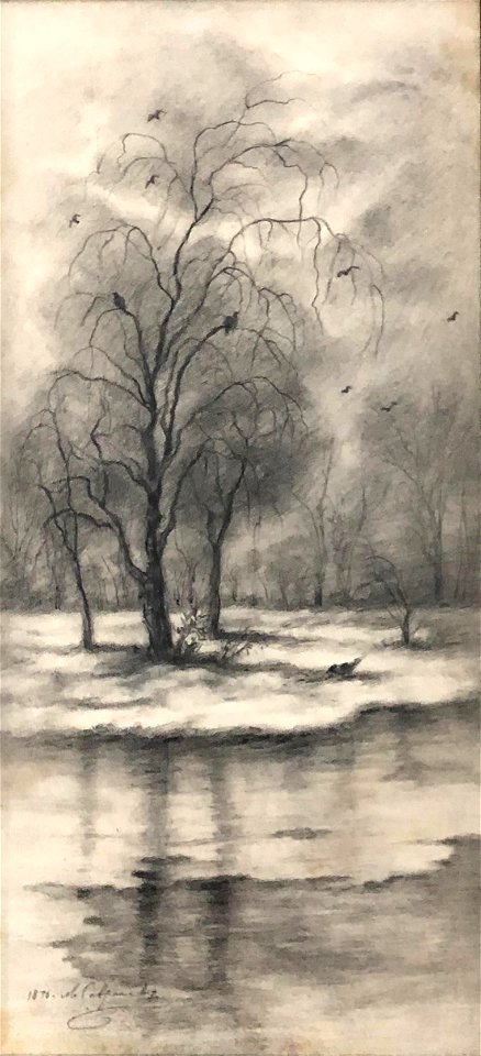 Charcoal on paper drawing by Aleksei Kondratievitch Savrasov