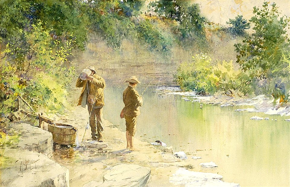 'Kentucky Fishing Scene' by Paul Sawyier