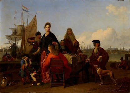 SB 1166-De familie Bakhuizen en de Hooghe op de Mosselsteiger aan het IJ