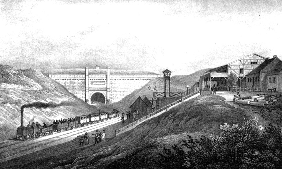 Saxonia Museum fuer saechsische Vaterlandskunde V 55 (cropped) Der Eisenbahntunnel bei Oberau