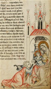 Sbs-0008 023r Aphrodisius betet das Jesuskind an