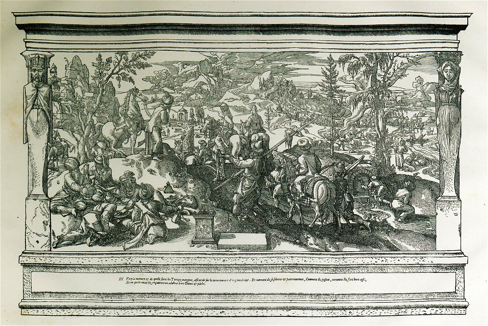 Scene from everyday life in the Ottoman Empire- Dinner, salutation, self-care, urination - Coeck Van Aelst Pieter - 1533