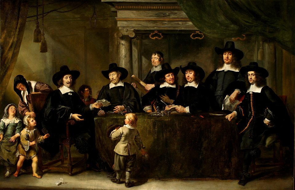 SB 4843-De regenten van het Burgerweeshuis-Zes regenten en de secretaris van het Burgerweeshuis