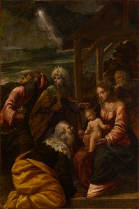 Scarsellino - The Adoration of the Magi - Walters 37442. Free illustration for personal and commercial use.