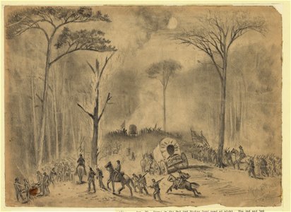 Scene on the U.S. ford road, (battle of Chancellorsville) on the night of Apr. 30, 1863 LCCN2004661577