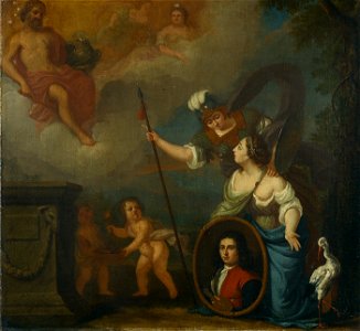 SB 6247-Allegorische voorstelling met zelfportret in wezenkleding