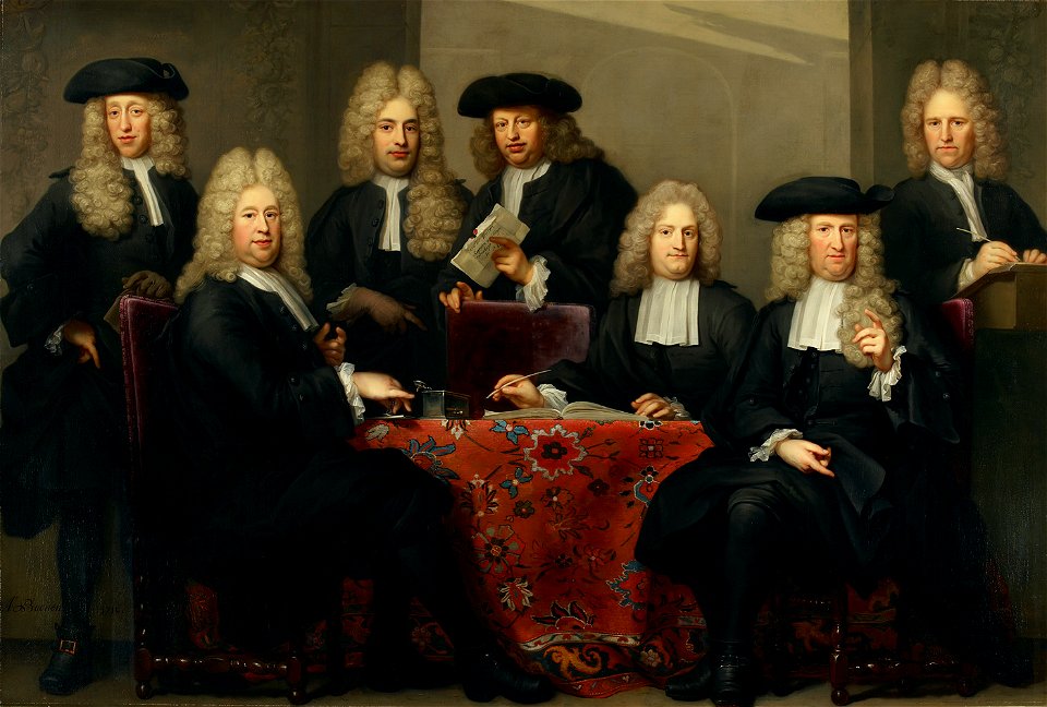 SB 4845-De regenten van het Burgerweeshuis-Zes regenten en de boekhouder van het Burgerweeshuis