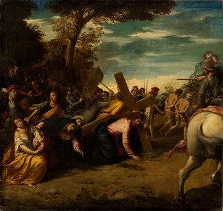 Scarsellino (Ippolito Scarsella) - Christ carrying the cross. Free illustration for personal and commercial use.