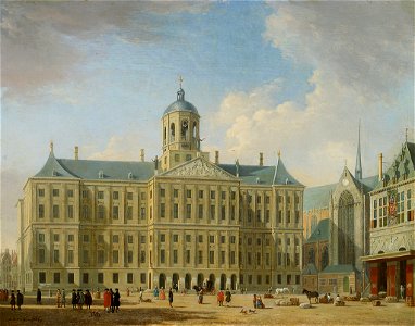 SB 4504-Het Stadhuis op de Dam-Het stadhuis met de Nieuwe Kerk