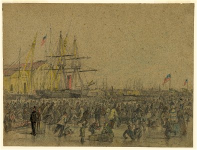 Scene on the Delaware River at Philada. during the severe winter of 1856 LCCN2009632028