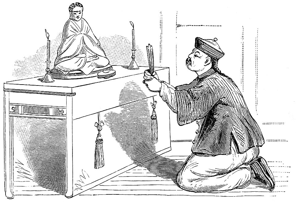 SCENE IN A CHINESE TEMPLE