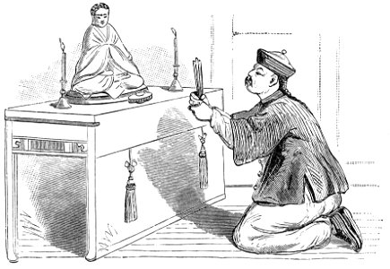 SCENE IN A CHINESE TEMPLE