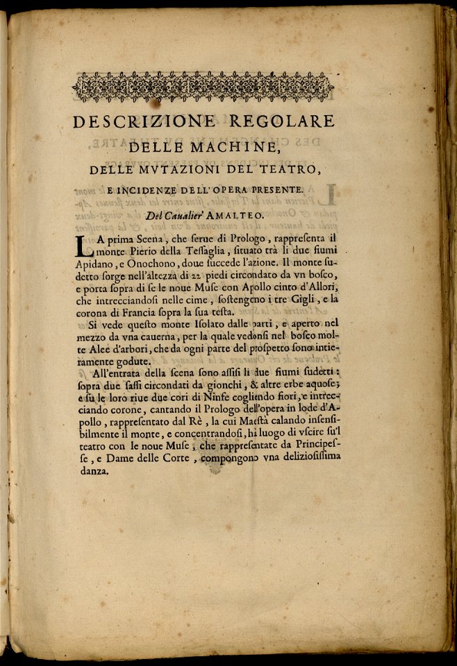 Scene e machine preparate alle nozze di Teti Balletto reale – INHA NUM 4 RES 1152 vue 15 Descrizione regolare delle machine