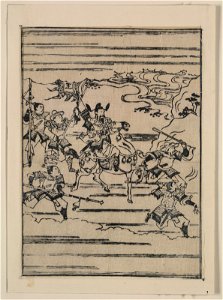 Scenes related to the Soga family - a warrior on horseback with retainers leading and following him LCCN2008661134