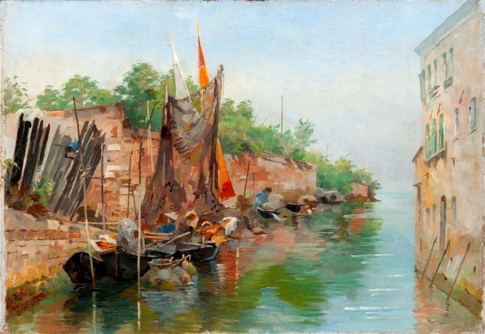 Scene from a Venetian Canal. Sketch (Agnes Börjesson) - Nationalmuseum - 21702