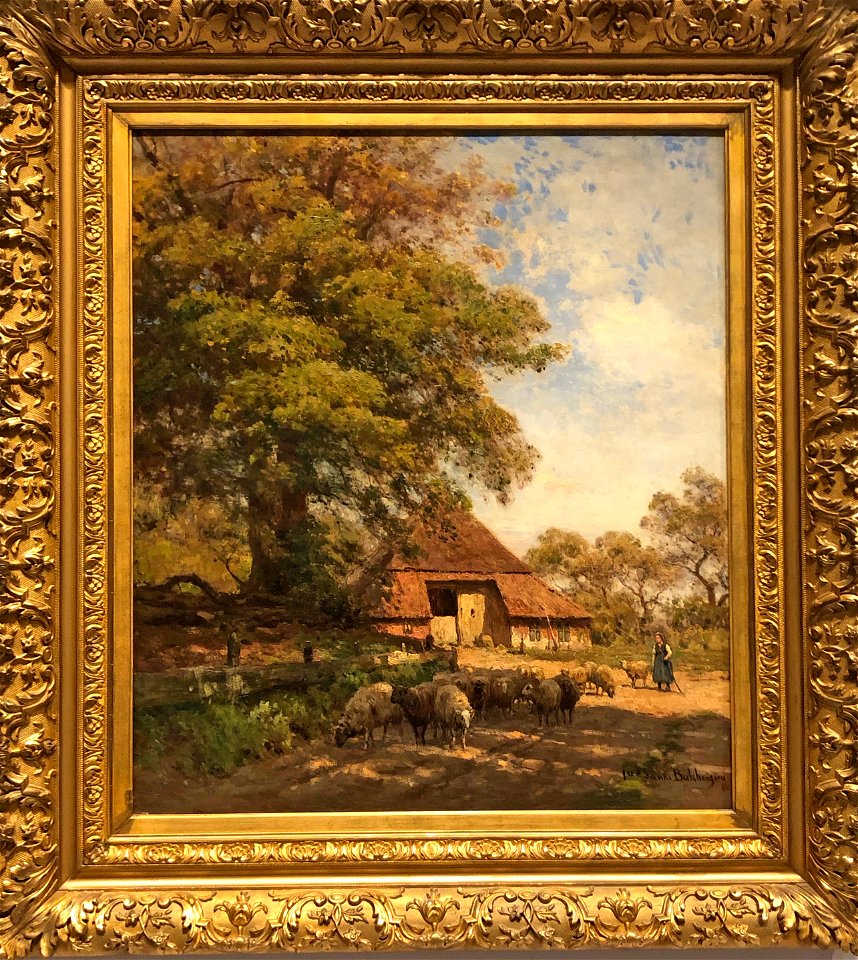 Schaapskooi te Exloo1 ca 1900 door Julius van de Sande Bakhuyzen (1835-1925)