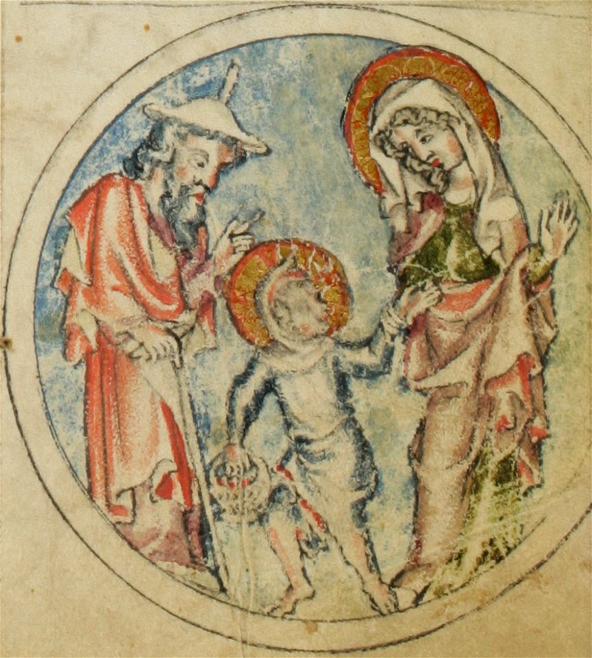 Sbs-0008 029r Maria und Joseph führen Jesus heim