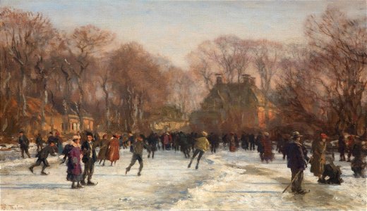 Schaatsenrijders op de vijver bij het Huis Ten Bosch Centraal Museum 21844