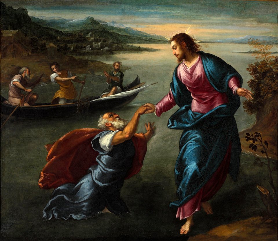 Scarsellino (Ippolito Scarsella) - Christ and Saint Peter at the Sea of Galilee