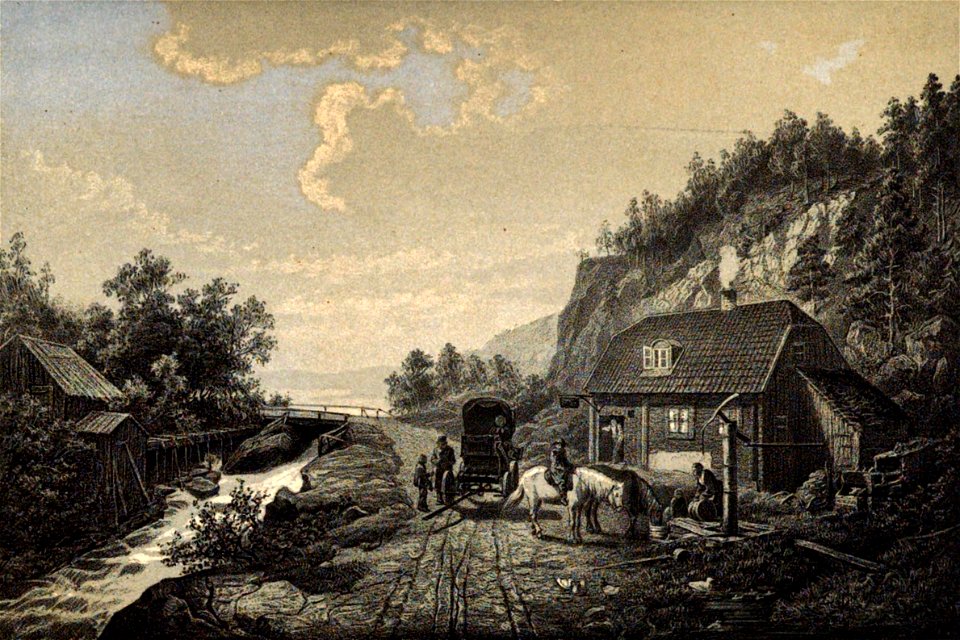 Scen vid en gästgifvaregård i Småland - Johan Edvard Bergh