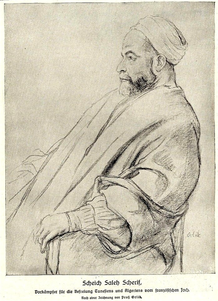 Scheich Saleh Scherif, gezeichnet von Emil Orlik, 1915