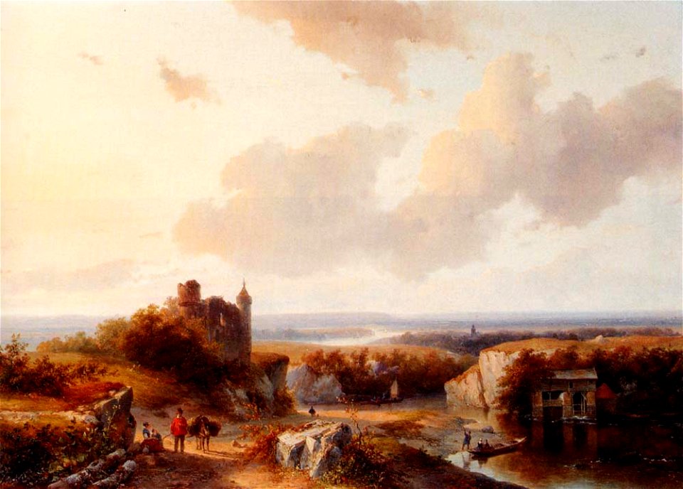 Schelfhout Andreas A Panoramic River Landscape