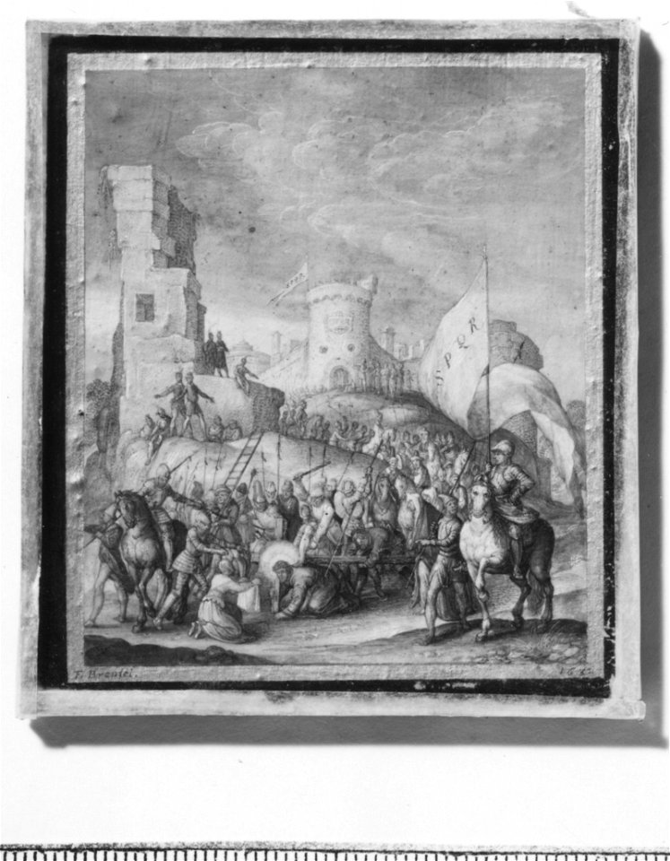 Scener ur Kristi liv (Kristus axlar korset) (Friedrich Brentel) - Nationalmuseum - 25207