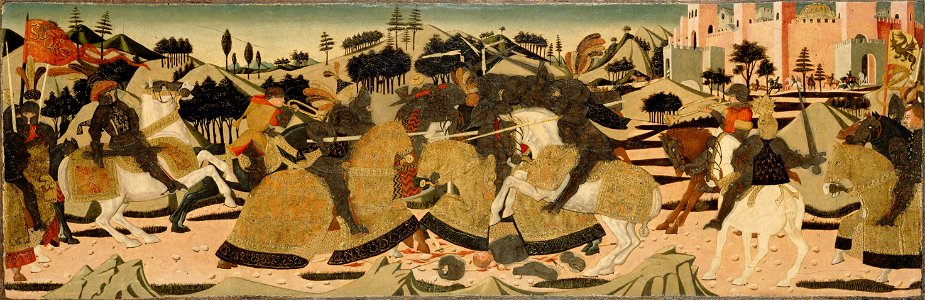 Lo Scheggia - Battle scene (J. Paul Getty Museum). Free illustration for personal and commercial use.