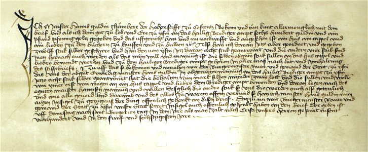 Schenkungsurkunde Johannes Guldin 2 Jan 1465 (Isny)