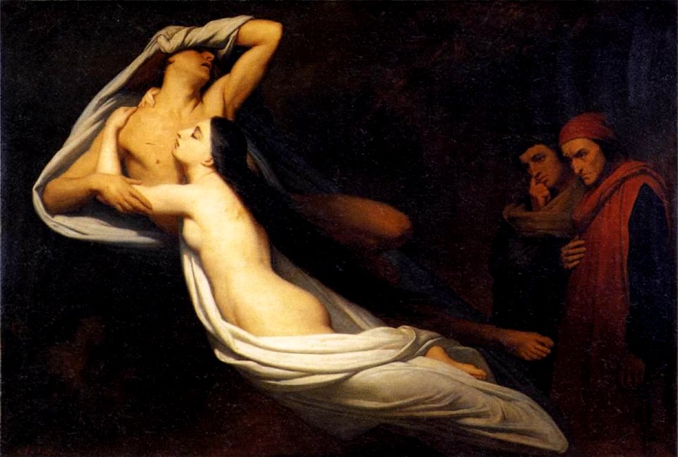 Ary Scheffer - The Ghosts of Paolo and Francesca Appear to Dante and Virgil - WGA20981