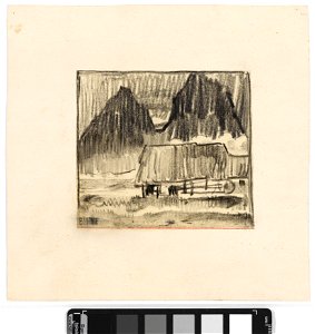 Schiele - Alte Mühle mit Berg, 304957, um 1910 fraglich