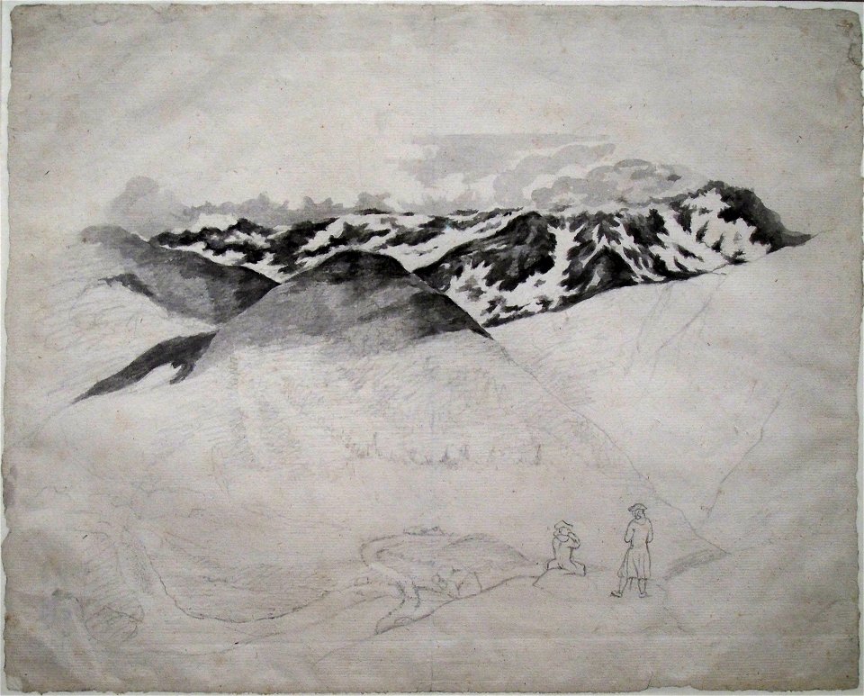 Scheideblick vom Gotthard nach Italien@Drawing by Goethe